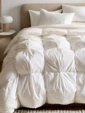 Quince Cotton Pintuck Comforter White Twin NWOT